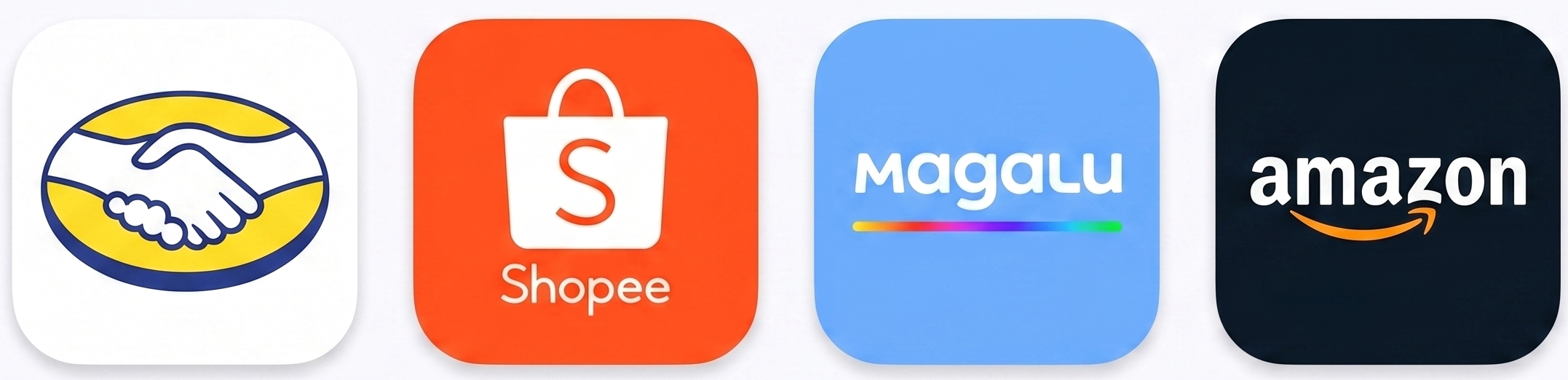 Mercado Livre, Shopee, Amazon, Magalu